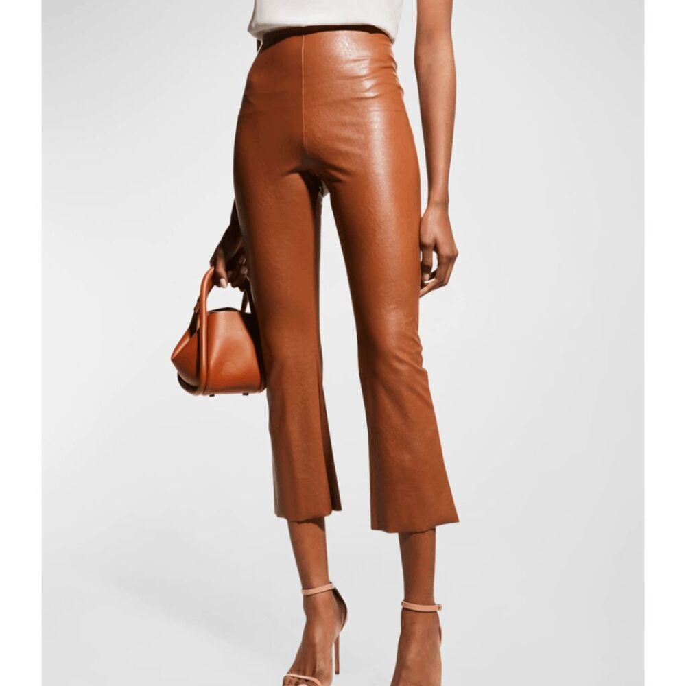 NWT COMMANDO Faux Leather Cropped Flare Pant Large
